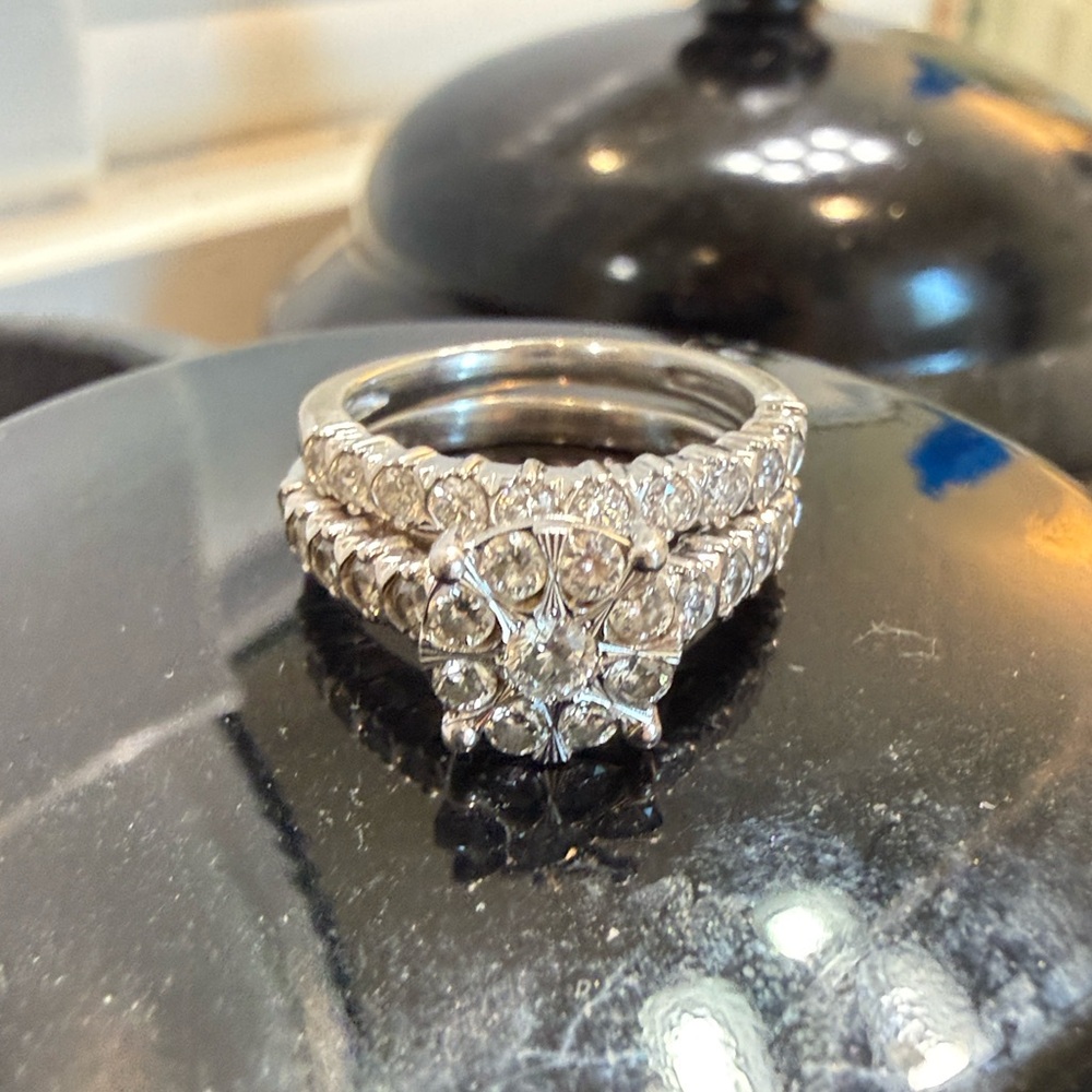 1/2 Carat Platinum Round Cut Diamond Engagement Set